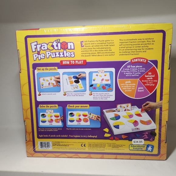 NEW Fraction Pie Puzzles Games Toy SCHOOL Math Education - LEARN FRACTIONS - Picture 11 of 11